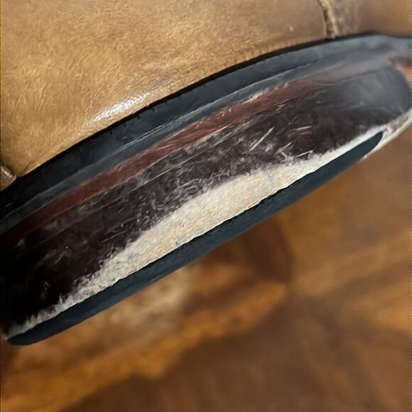 🔥🔥 Martin Dingman Made In Italy Tan Leather Lace Up Derby Wing Tip Shoes - GUC - Picture 11 of 11